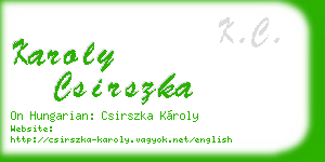 karoly csirszka business card